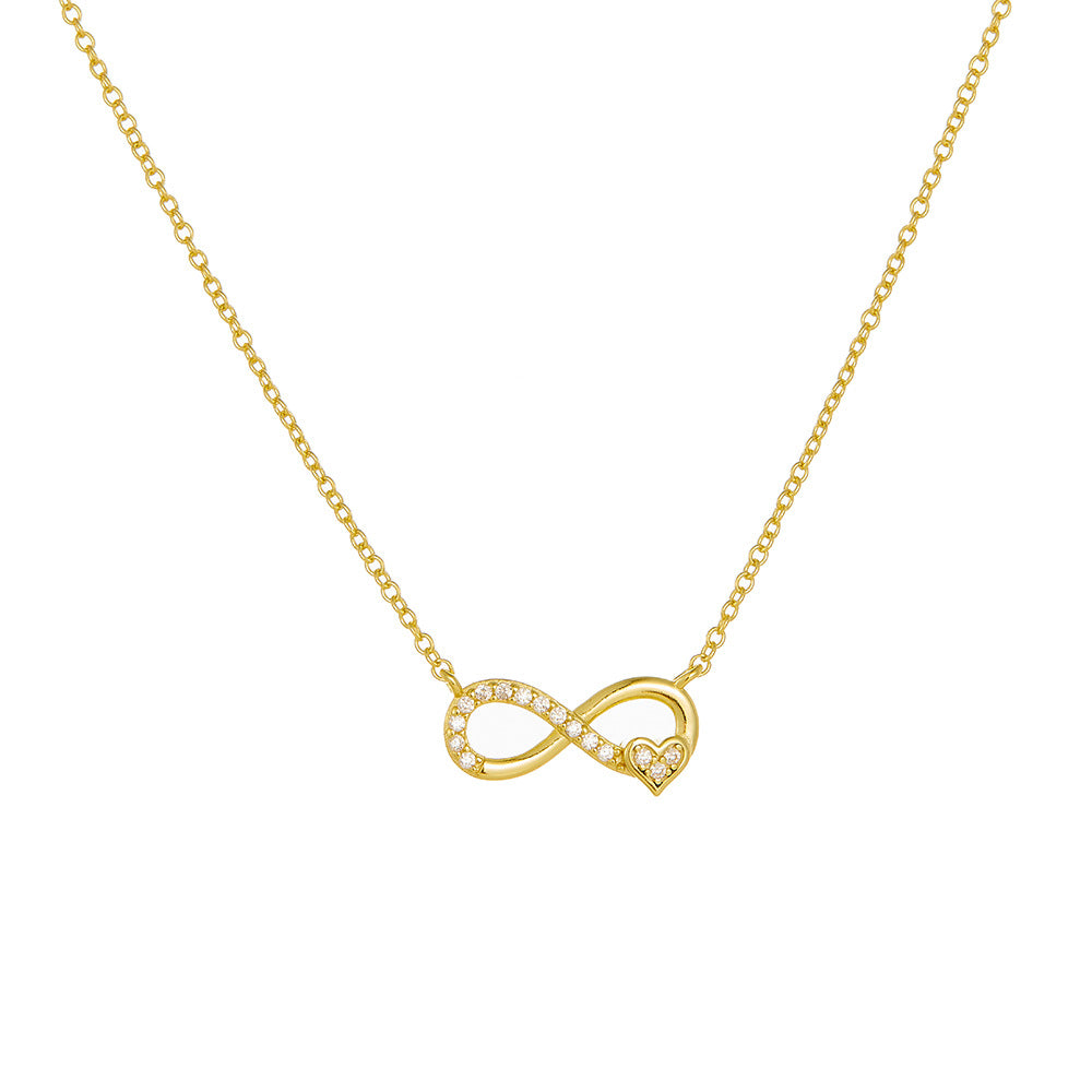 S925 Sterling Silver Lucky Number 8 Necklace for Women, European and American Ins Style, Personalize