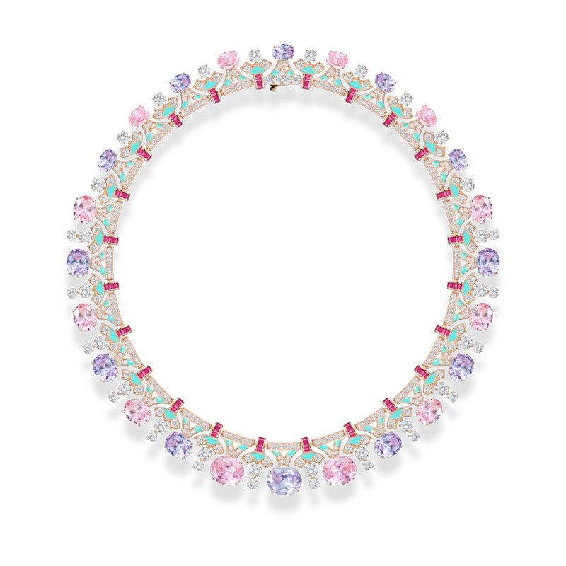 Enamel gala necklace detail gold plated manufacturer