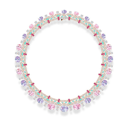 Enamel gala necklace detail gold plated manufacturer