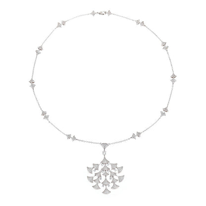 Multi-fan Micro-inlaid Necklace Zircon - 18K Gold Plated | Bo Cheng Jewelry - View 4