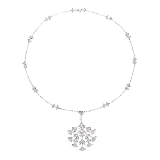 Multi-fan Micro-inlaid Necklace Zircon - 18K Gold Plated | Bo Cheng Jewelry - View 4