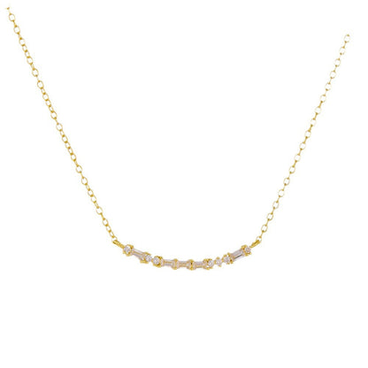 S925 sterling silver rectangular zircon smile pendant necklace European and American light luxury ni