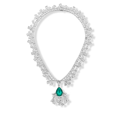 Flower Zircon Necklace High Necklace - 18K Gold Plated | Bo Cheng Jewelry - View 3