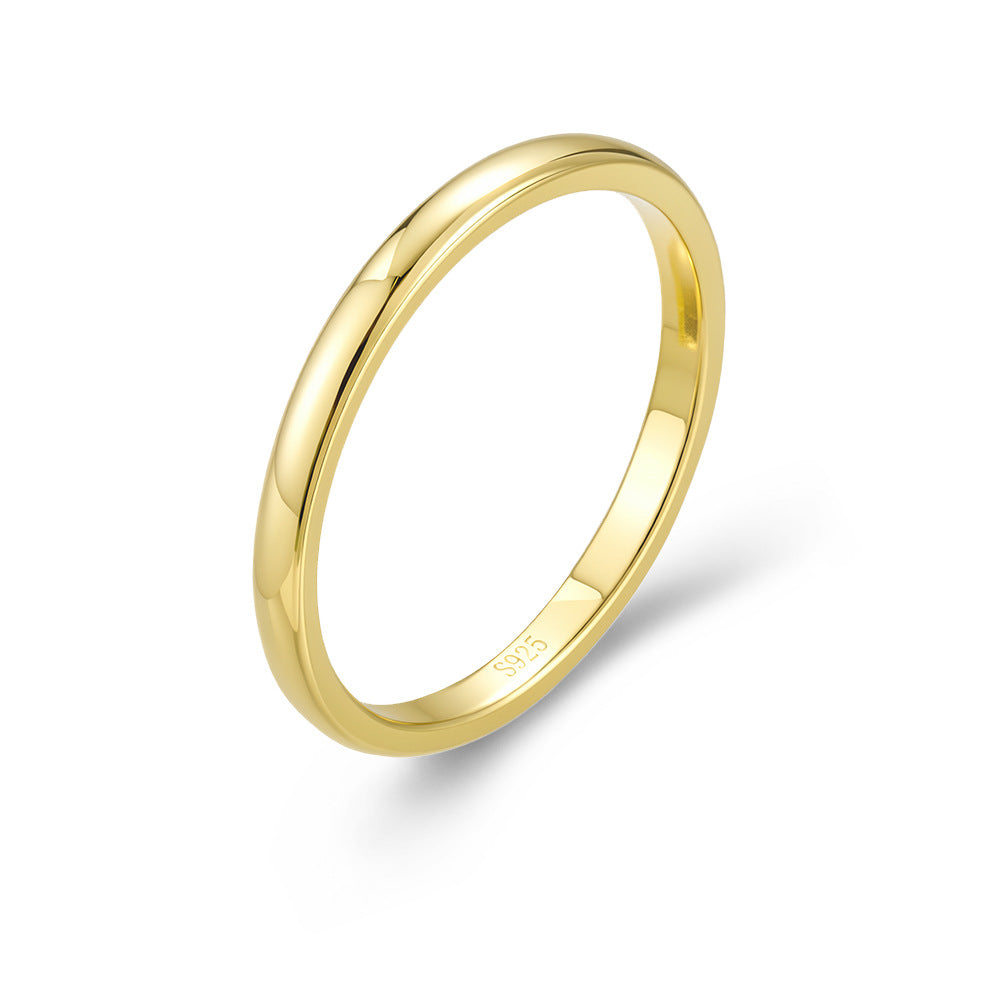 Wholesale 925 Sterling Silver Plain Zircon Ring Simple Style Classic Style