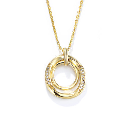 S925 Sterling Silver Diamond Necklace Women's Retro Accessible Luxury High-End Simple Style Design D