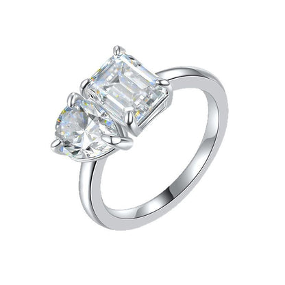 925 Silver Irregular 3Ct Statement Ring | Moissanite or CZ