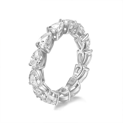925 Silver Water Drop Claw-Set Ring | Moissanite or CZ