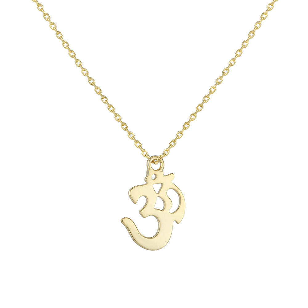 S925 Sterling Silver Aum Symbol Necklace Female European and American Cross-border Personality Trend