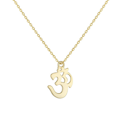 S925 Sterling Silver Aum Symbol Necklace Female European and American Cross-border Personality Trend
