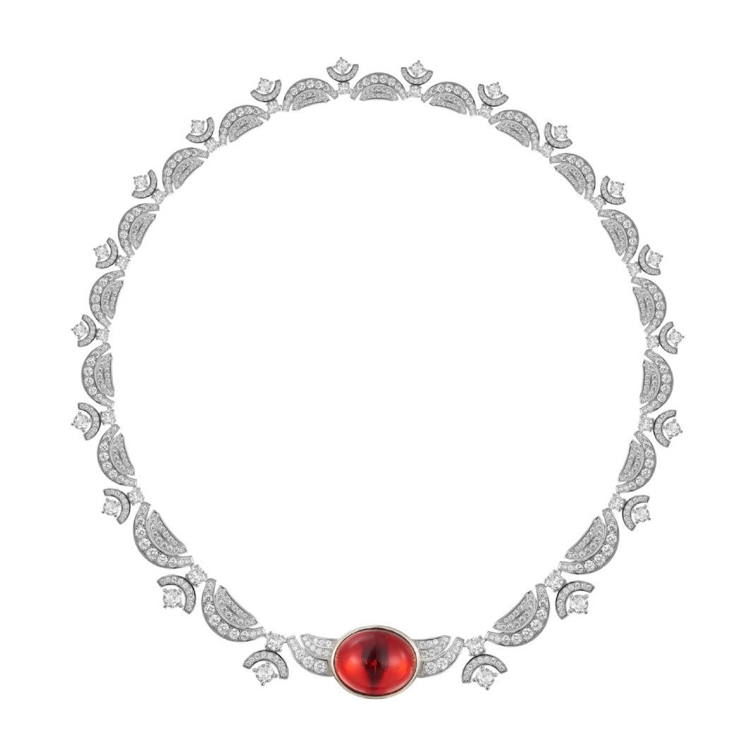 Zhao Ruth Red Tourmaline Necklace - 18K Gold Plated | Bo Cheng Jewelry - View 3