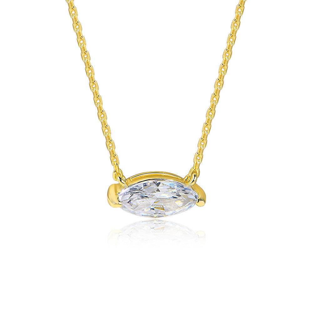 European and American Cross-Border Fashion Hot New Product S925 Sterling Silver Marquise Zircon Pend