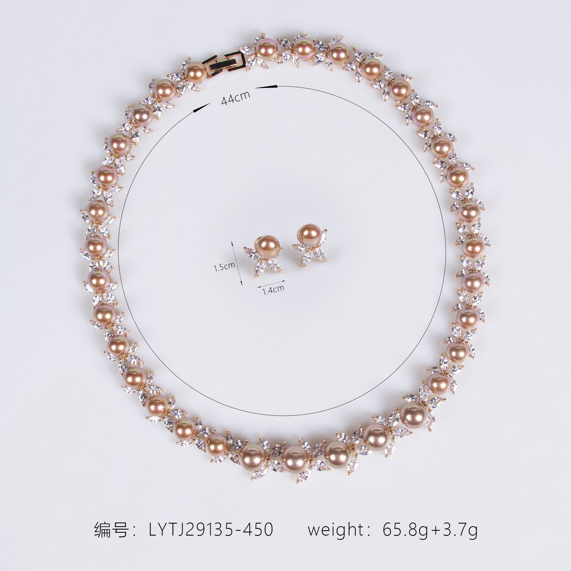 18K Gold Plated Pearl Shell Necklace Set Wholesale View 3