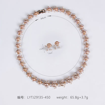 18K Gold Plated Pearl Shell Necklace Set Wholesale View 3