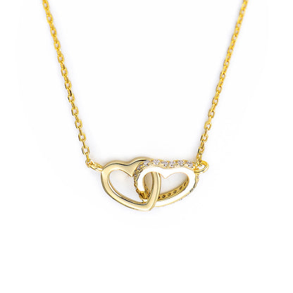 S925 Sterling Silver Simple Diamond-encrusted Love Button Necklace Women's Korean Style Classic Eleg