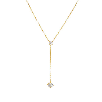 S925 Sterling Silver Y-shaped Tassel Collarbone Necklace Necklace Women's European and American Ins