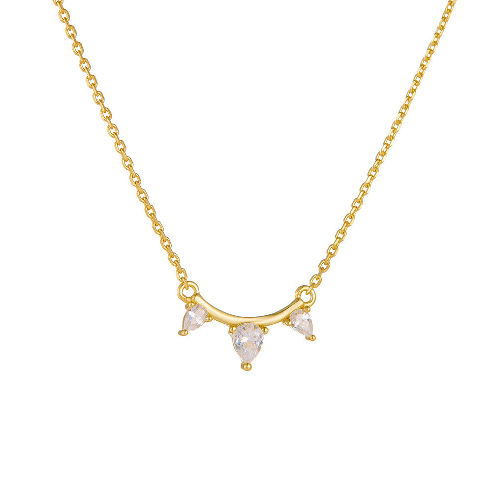 European and American ins style 925 sterling silver classic single row diamond pendant necklace wome