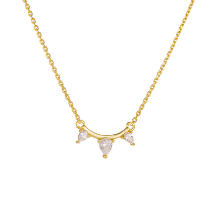 European and American ins style 925 sterling silver classic single row diamond pendant necklace wome