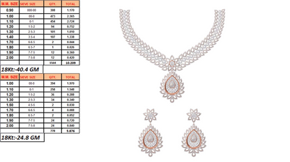 18K Gold Custom Diamond Necklace & Earring Set | 10 Designs | Moissanite Lab Diamond CZ | Bridal Luxury Fine Jewelry | Bo Cheng Jewelry