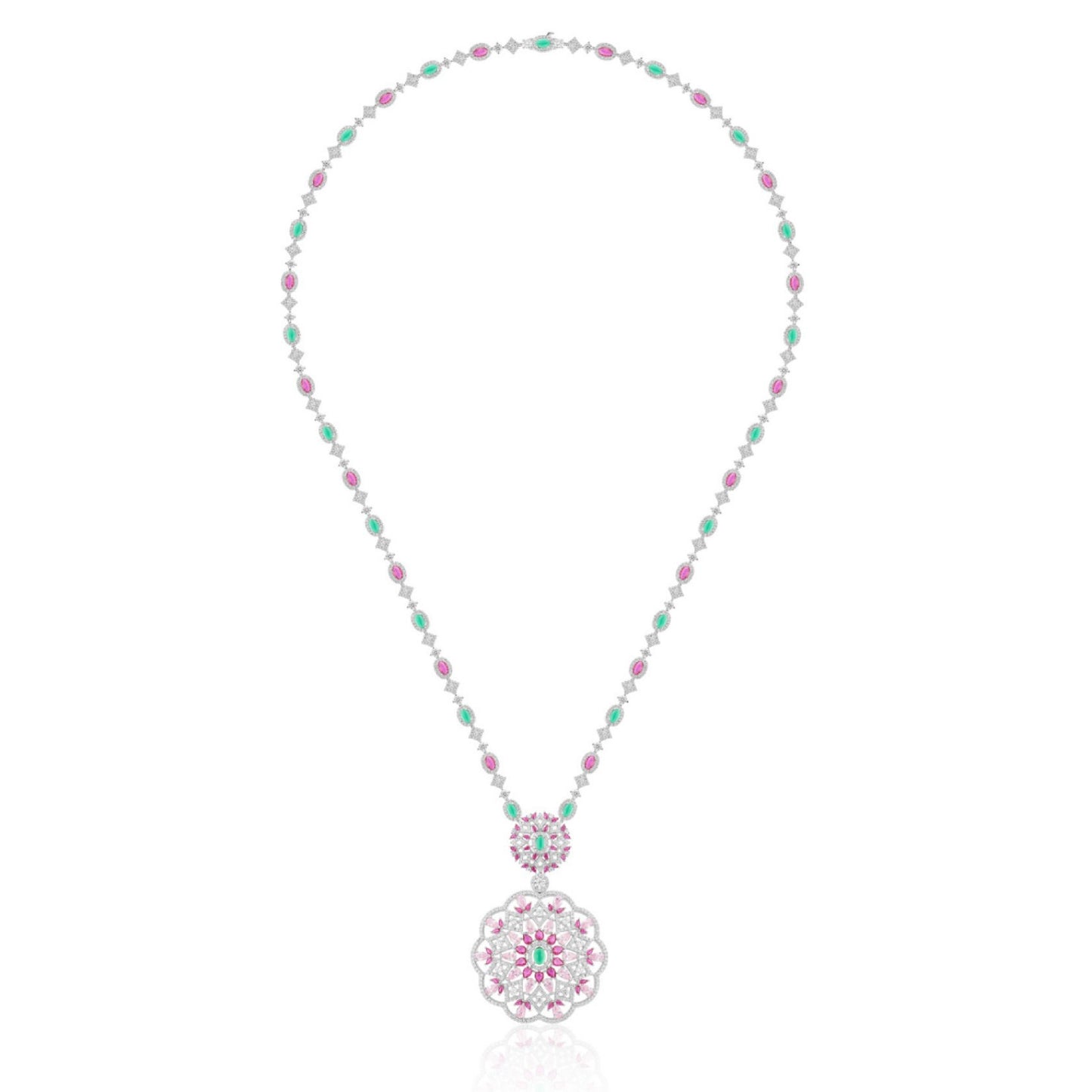 Wholesale Wreath Necklace  Pear Shape Flower Pendant European Style - 18K Gold Plated Factory Price