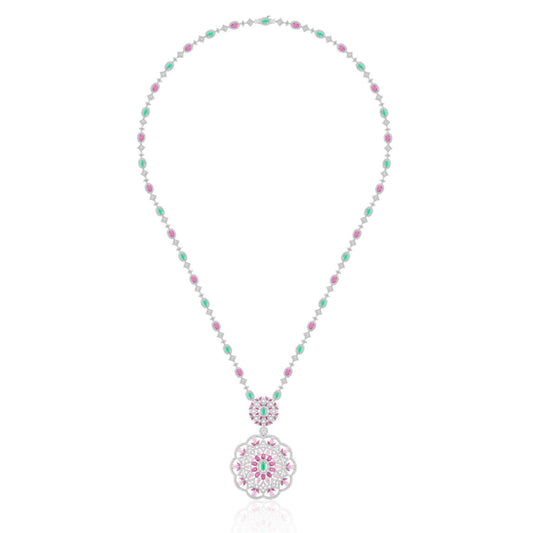 Wholesale Wreath Necklace  Pear Shape Flower Pendant European Style - 18K Gold Plated Factory Price
