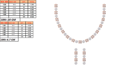 18K Gold Custom Diamond Necklace & Earring Set | 10 Designs | Moissanite Lab Diamond CZ | Bridal Luxury Fine Jewelry | Bo Cheng Jewelry