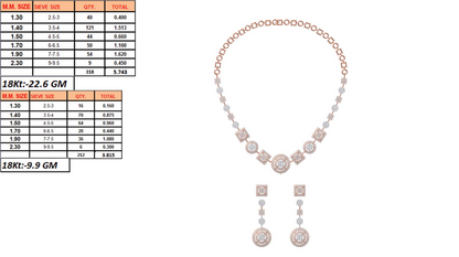 18K Gold Custom Diamond Necklace & Earring Set | 10 Designs | Moissanite Lab Diamond CZ | Bridal Luxury Fine Jewelry | Bo Cheng Jewelry