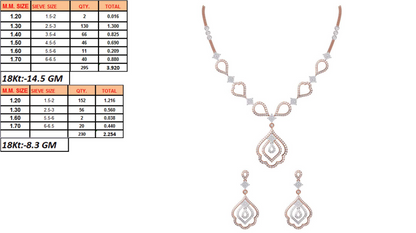 18K Gold Custom Diamond Necklace & Earring Set | 8 Designs | Moissanite Lab Diamond CZ | Bridal Luxury Fine Jewelry | Bo Cheng Jewelry
