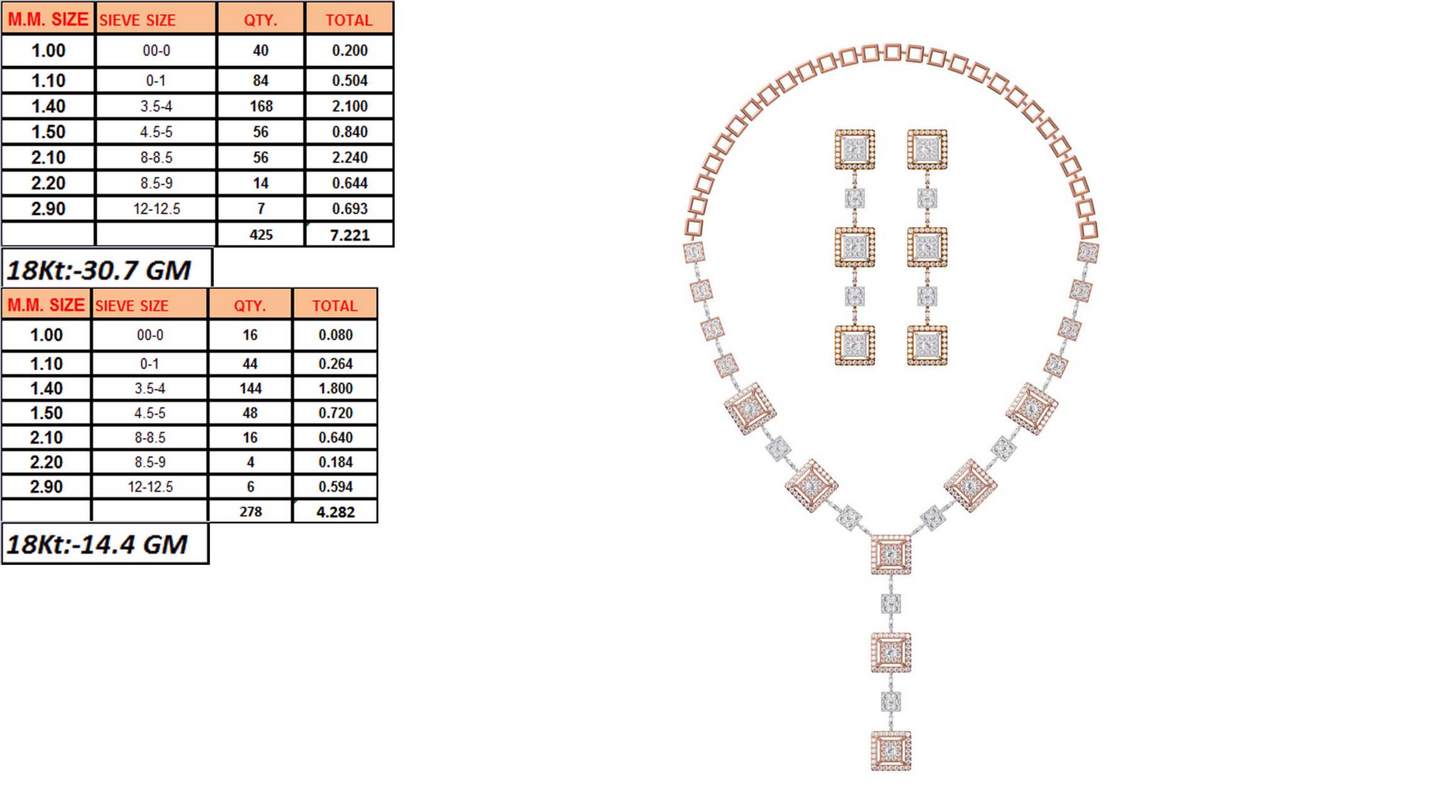 18K Gold Custom Diamond Necklace & Earring Set | 8 Designs | Moissanite Lab Diamond CZ | Bridal Luxury Fine Jewelry | Bo Cheng Jewelry