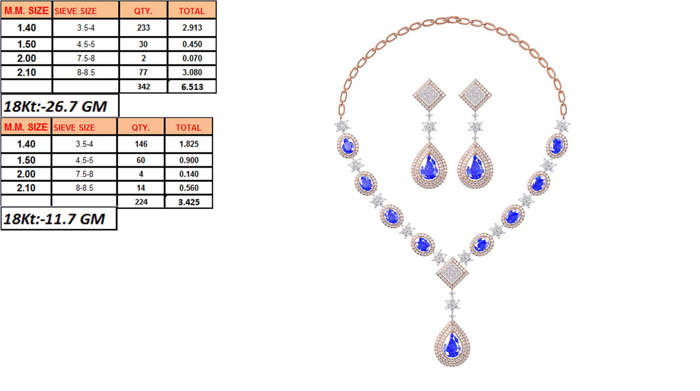 18K Gold Custom Diamond Necklace & Earring Set | 8 Designs | Moissanite Lab Diamond CZ | Bridal Luxury Fine Jewelry | Bo Cheng Jewelry