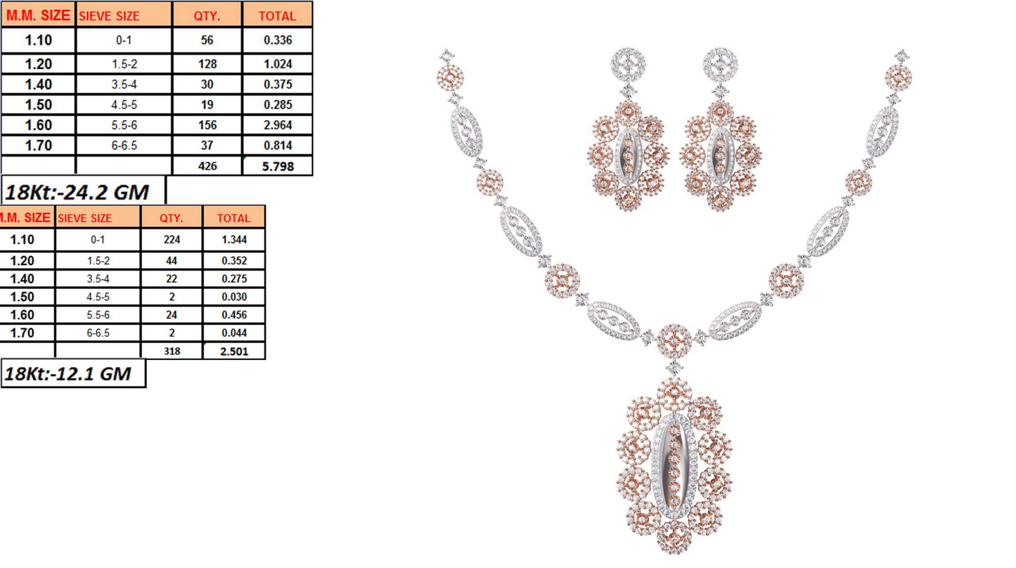 18K Gold Custom Diamond Necklace & Earring Set | 8 Designs | Moissanite Lab Diamond CZ | Bridal Luxury Fine Jewelry | Bo Cheng Jewelry