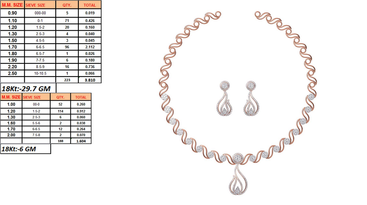 18K Gold Custom Diamond Necklace & Earring Set | 8 Designs | Moissanite Lab Diamond CZ | Bridal Luxury Fine Jewelry | Bo Cheng Jewelry