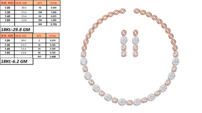 18K Gold Custom Diamond Necklace & Earring Set | 10 Designs | Moissanite Lab Diamond CZ | Bridal Luxury Fine Jewelry | Bo Cheng Jewelry