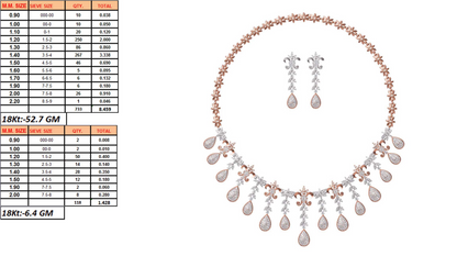 18K Gold Custom Diamond Necklace & Earring Set | 10 Designs | Moissanite Lab Diamond CZ | Bridal Luxury Fine Jewelry | Bo Cheng Jewelry