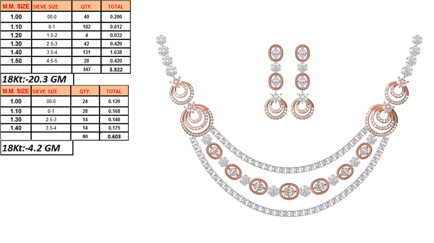 18K Gold Custom Diamond Necklace & Earring Set | 10 Designs | Moissanite Lab Diamond CZ | Bridal Luxury Fine Jewelry | Bo Cheng Jewelry
