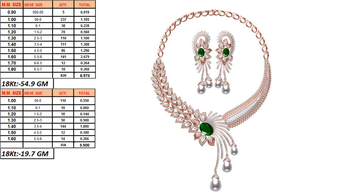 18K Gold Custom Diamond Necklace & Earring Set | 10 Designs | Moissanite Lab Diamond CZ | Bridal Luxury Fine Jewelry | Bo Cheng Jewelry