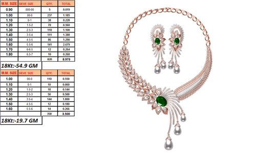 18K Gold Custom Diamond Necklace & Earring Set | 10 Designs | Moissanite Lab Diamond CZ | Bridal Luxury Fine Jewelry | Bo Cheng Jewelry