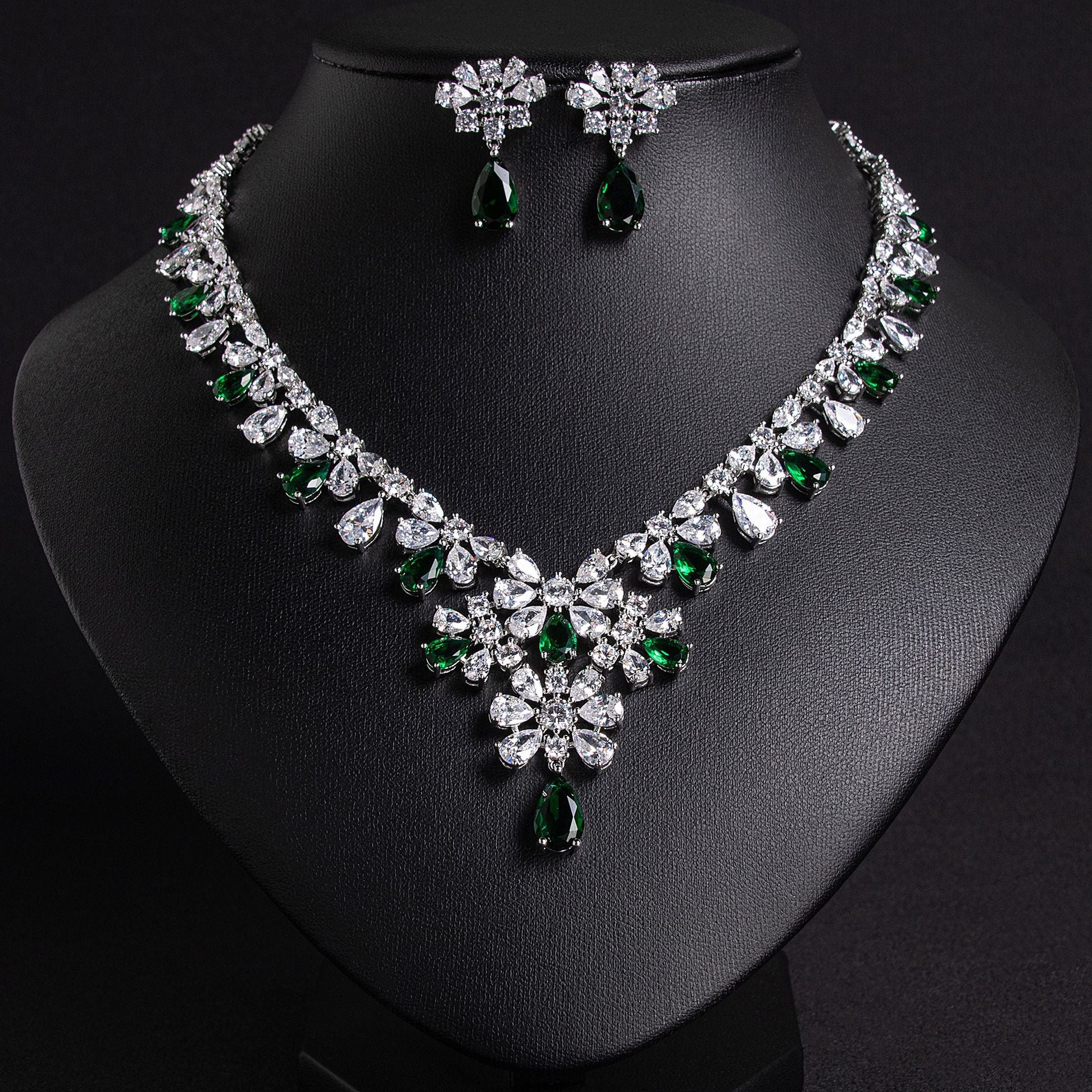 Shining Zircon Bridal Set Gold Plated Wholesale View 7