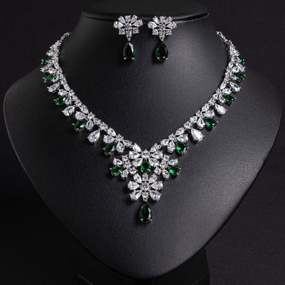 Shining Zircon Bridal Set Gold Plated Wholesale View 7