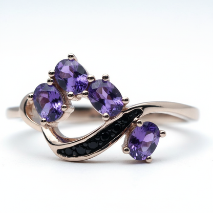 紫水晶戒指细节特写