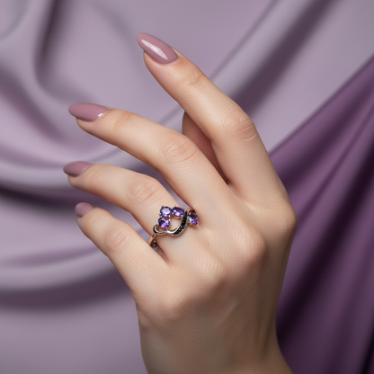 紫水晶戒指佩戴展示