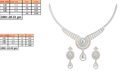 18K Gold Necklace & Earring Set 1 | Moissanite Natural Diamond Lab Diamond | Bridal Luxury | Bo Cheng Jewelry