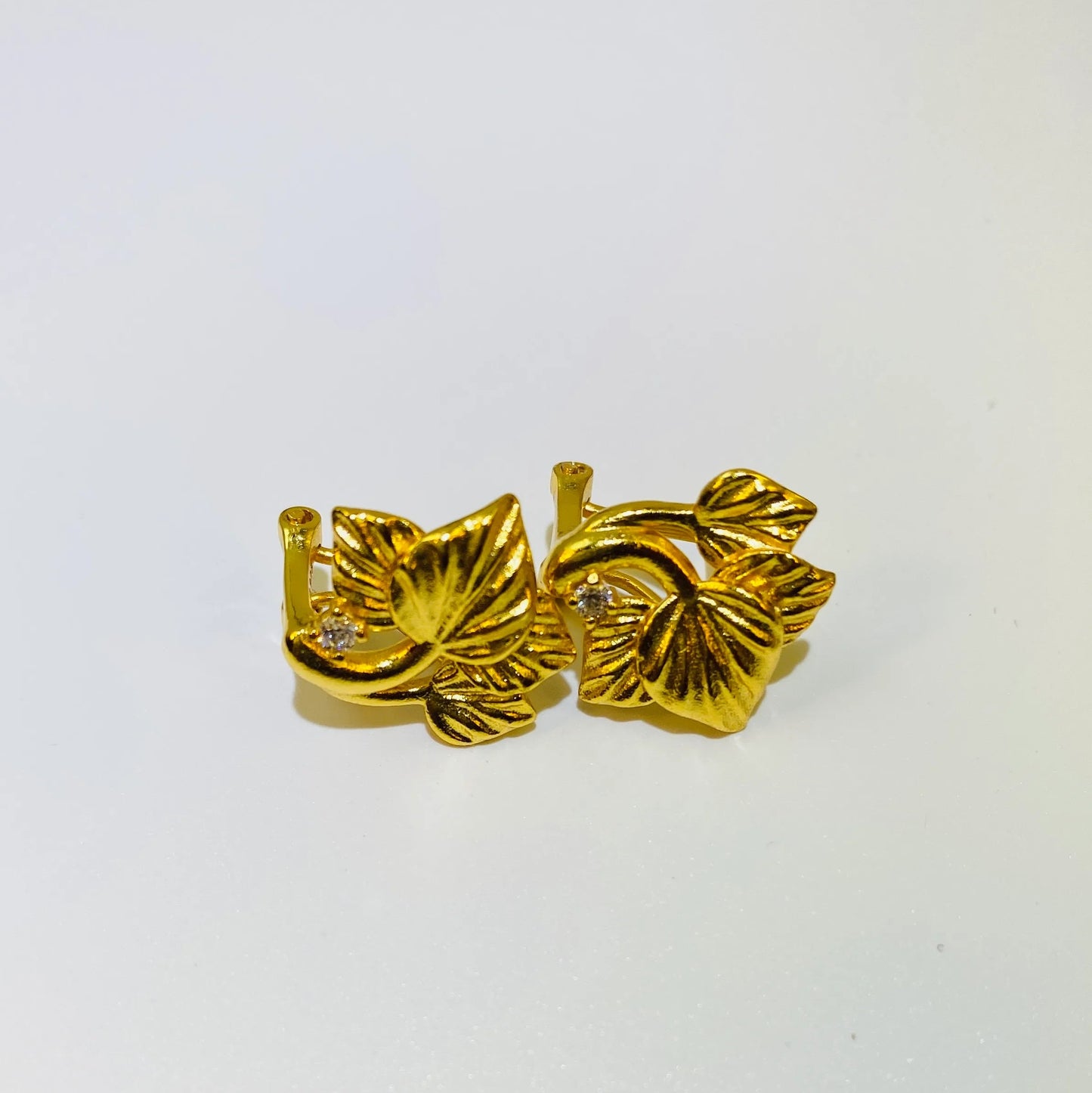 925 Silver Ginkgo Leaf Earrings Movable Spring Clasp Wholesale