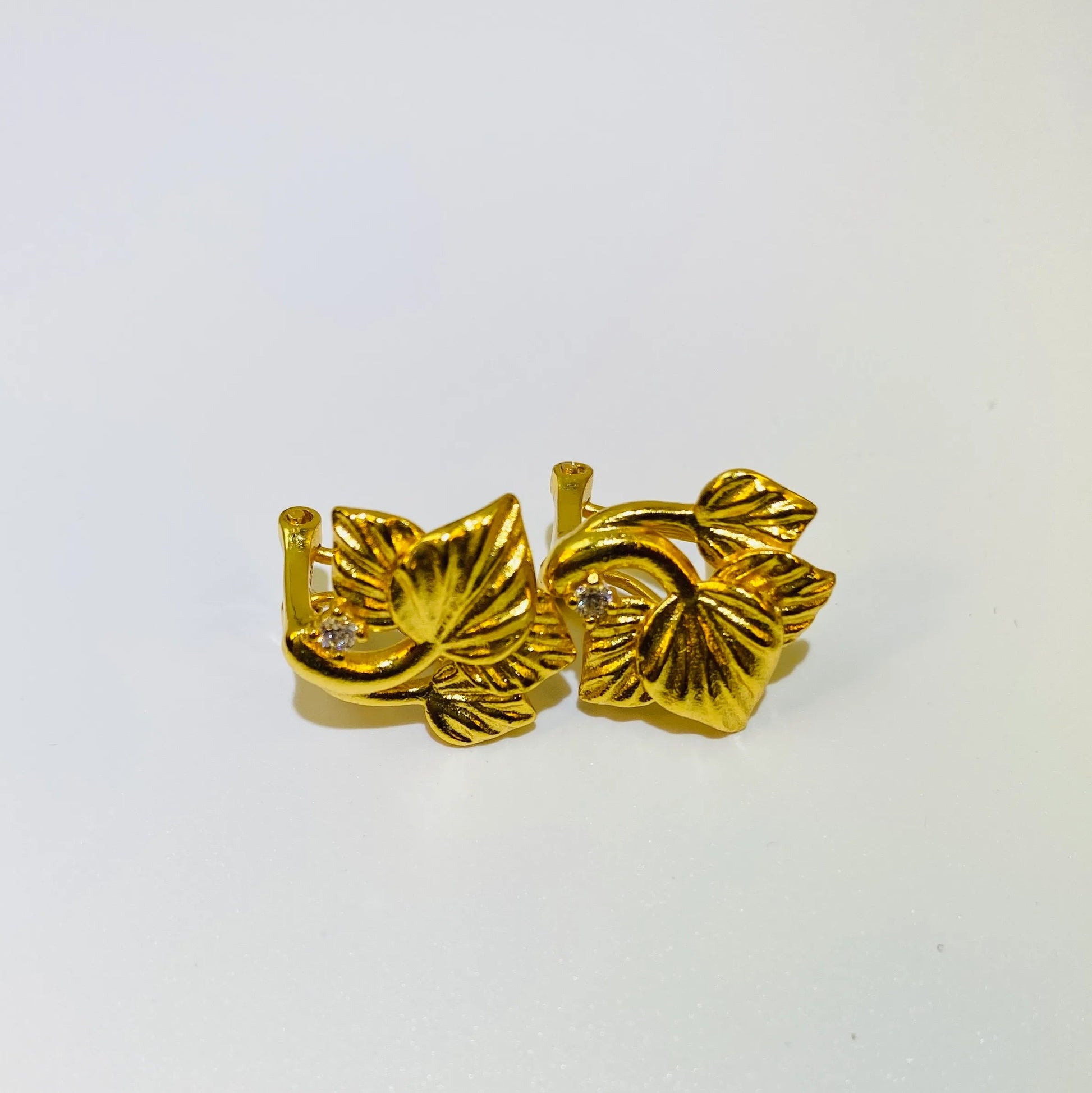 925 Silver Ginkgo Leaf Earrings Movable Spring Clasp Wholesale