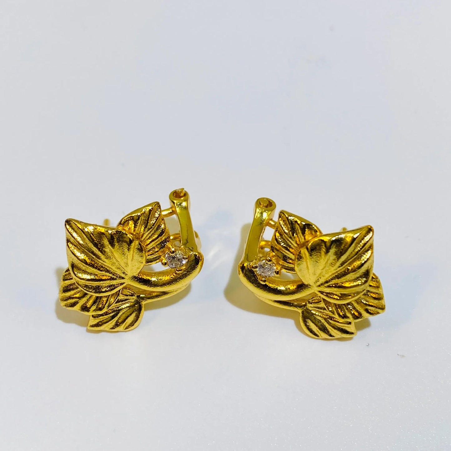 925 Silver Ginkgo Leaf Earrings Wholesale View 3