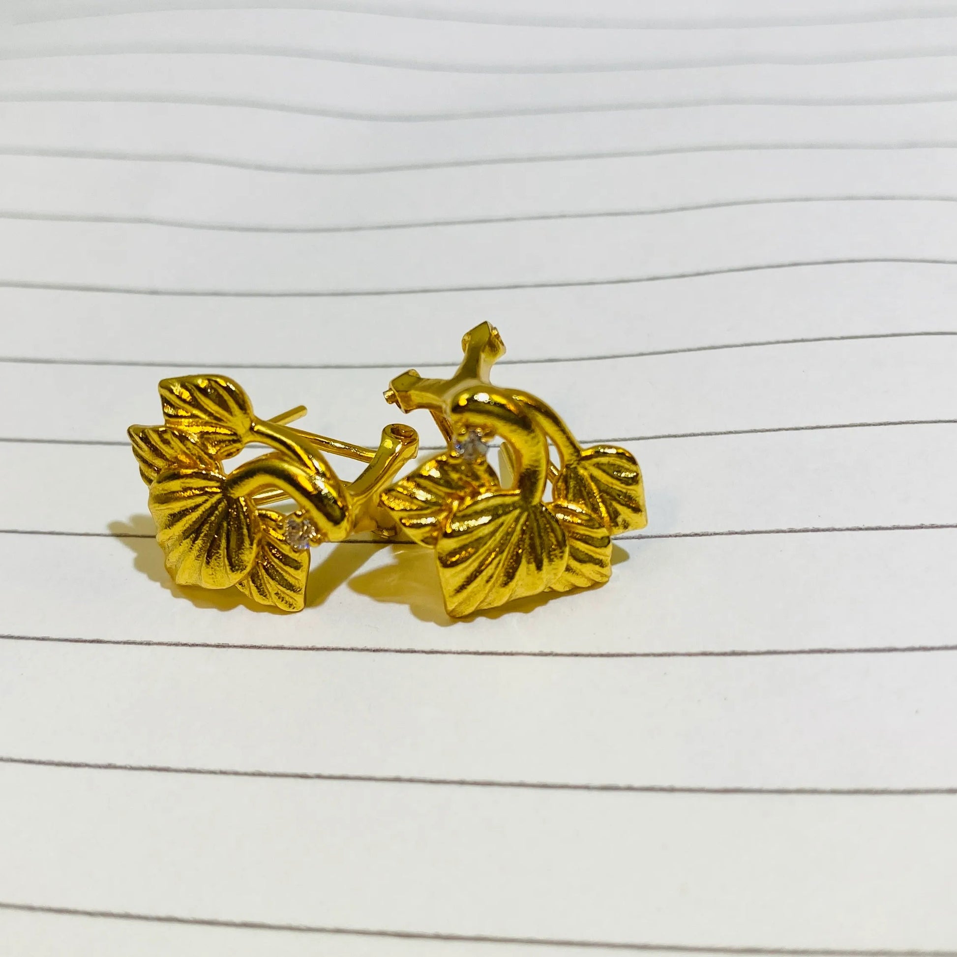 Ginkgo Leaf Earrings 925 Sterling Silver Wholesale View 4