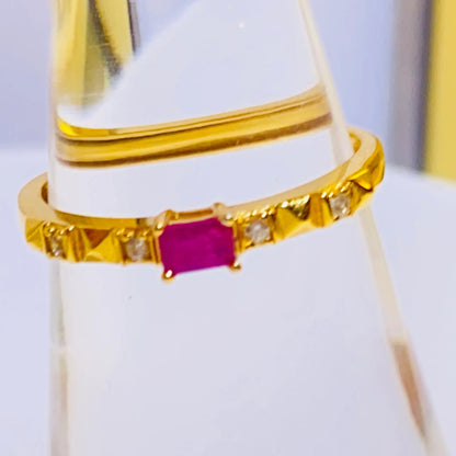 Elevate your collection with this elegantly minimalist ring featuring a natural, untreated square ruby. Crafted from sterling silver and finished with a luxurious gold plating, this piece combines timeless style with modern simplicity. It's the perfect choice for wholesale buyers seeking high-quality, authentic gemstones in a fashionable, streamlined design.