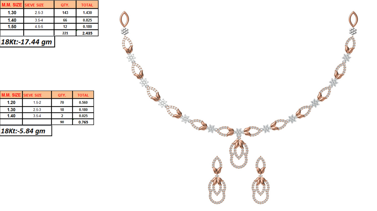 18K Gold Custom Diamond Necklace & Earring Set | 10 Designs | Moissanite Lab Diamond CZ | Bridal Luxury Fine Jewelry | Bo Cheng Jewelry