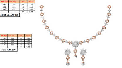 18K Gold Custom Diamond Necklace & Earring Set | 10 Designs | Moissanite Lab Diamond CZ | Bridal Luxury Fine Jewelry | Bo Cheng Jewelry