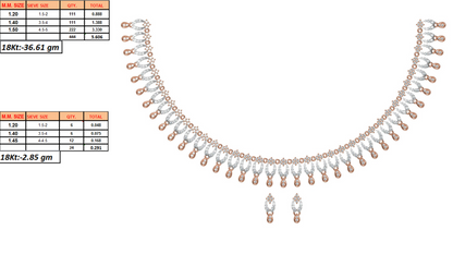 18K Gold Necklace & Earring Set 1 | Moissanite Natural Diamond Lab Diamond | Bridal Luxury | Bo Cheng Jewelry