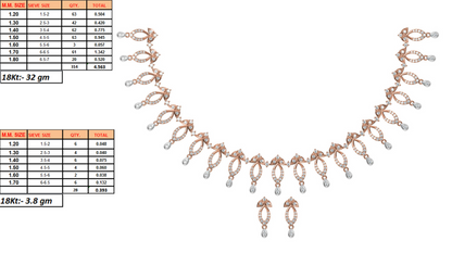 18K Gold Necklace & Earring Set 1 | Moissanite Natural Diamond Lab Diamond | Bridal Luxury | Bo Cheng Jewelry